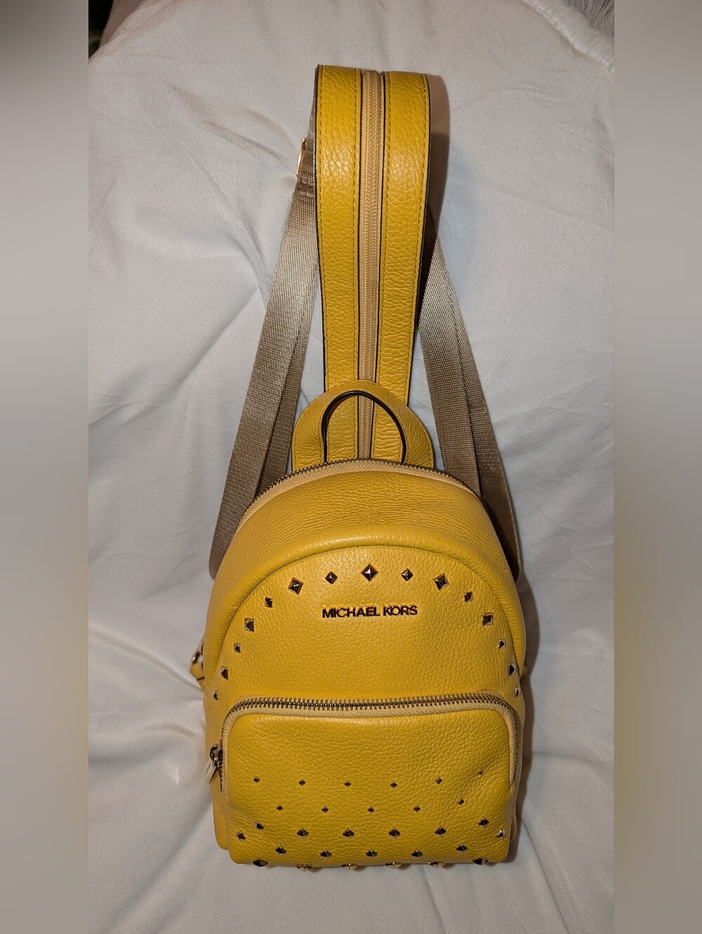 MICHAEL KORS ERIN SMALL CONVERTIBLE BACKPACK YELLOW EUC